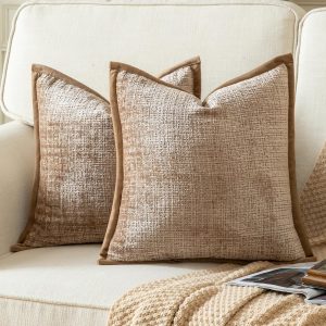 Chenille-Textured & Velvet Cushion Covers (Set of 2)